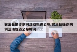 安溪县确诊病例活动轨迹公布/安溪县确诊病例活动轨迹公布时间