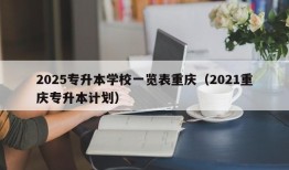 2025专升本学校一览表重庆（2021重庆专升本计划）