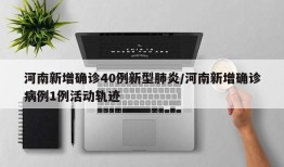 河南新增确诊40例新型肺炎/河南新增确诊病例1例活动轨迹