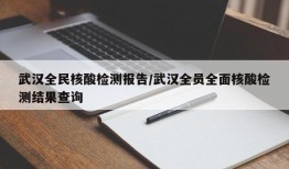 武汉全民核酸检测报告/武汉全员全面核酸检测结果查询