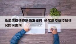 哈尔滨疫情控制情况如何_哈尔滨疫情控制情况如何查询