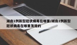 湖南1例新型冠状病毒在哪里/湖南1例新型冠状病毒在哪里发现的