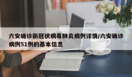 六安确诊新冠状病毒肺炎病例详情/六安确诊病例51例的基本信息